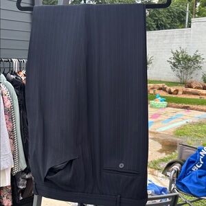 Black Pinstripe Trousers